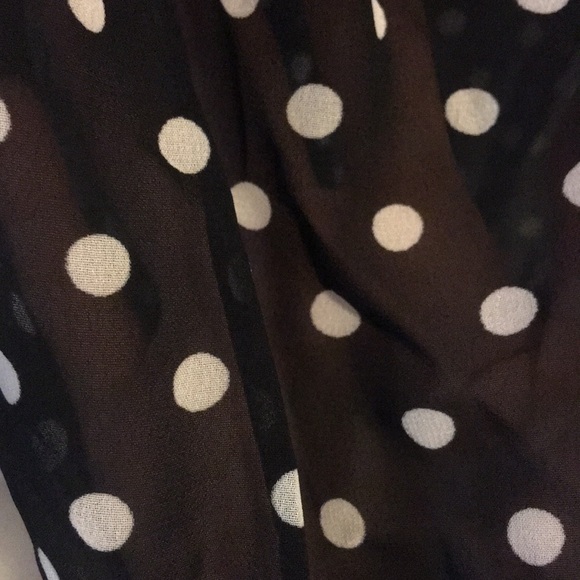 Copper Key Sheer Black/White Polka Dots Shirt - Picture 3 of 5